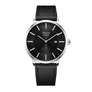 Alexandre Christie AC 8653 Silver Black Man MDLSSBA